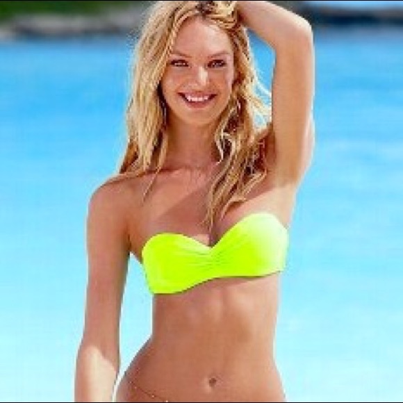 neon yellow bandeau bikini